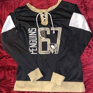 NHL PITTSBURGH PENGUINS LACE UP LONG SLEEVE!!!